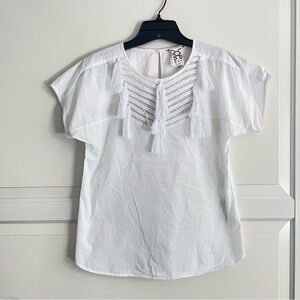 Figue white blouse with tassels 26568